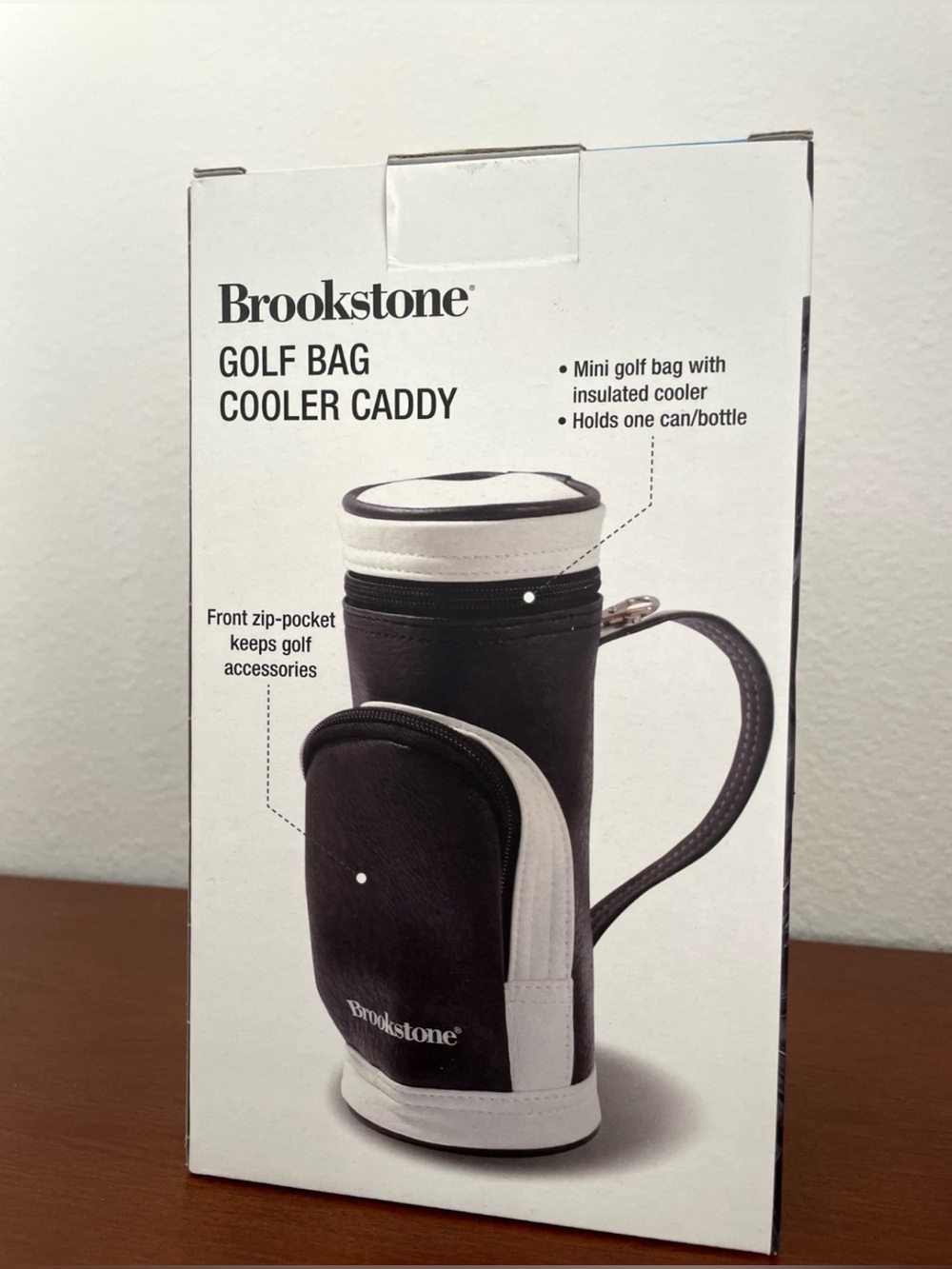 Brookstone Black and White Mini Golf Bag Cooler Caddy New
